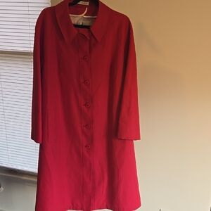 Vintage Union Made Misty Harbor Red Trench Size:16 Petite